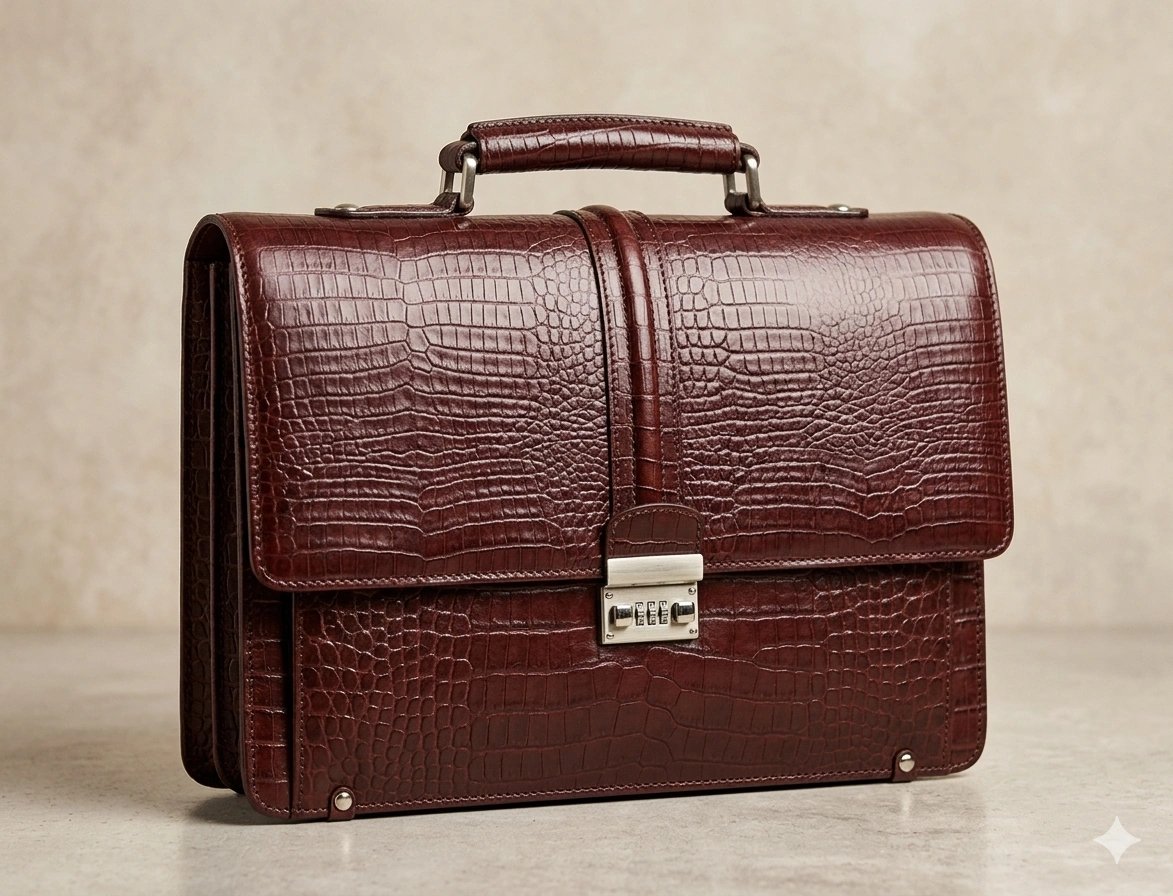 Signature Croc Briefcase
